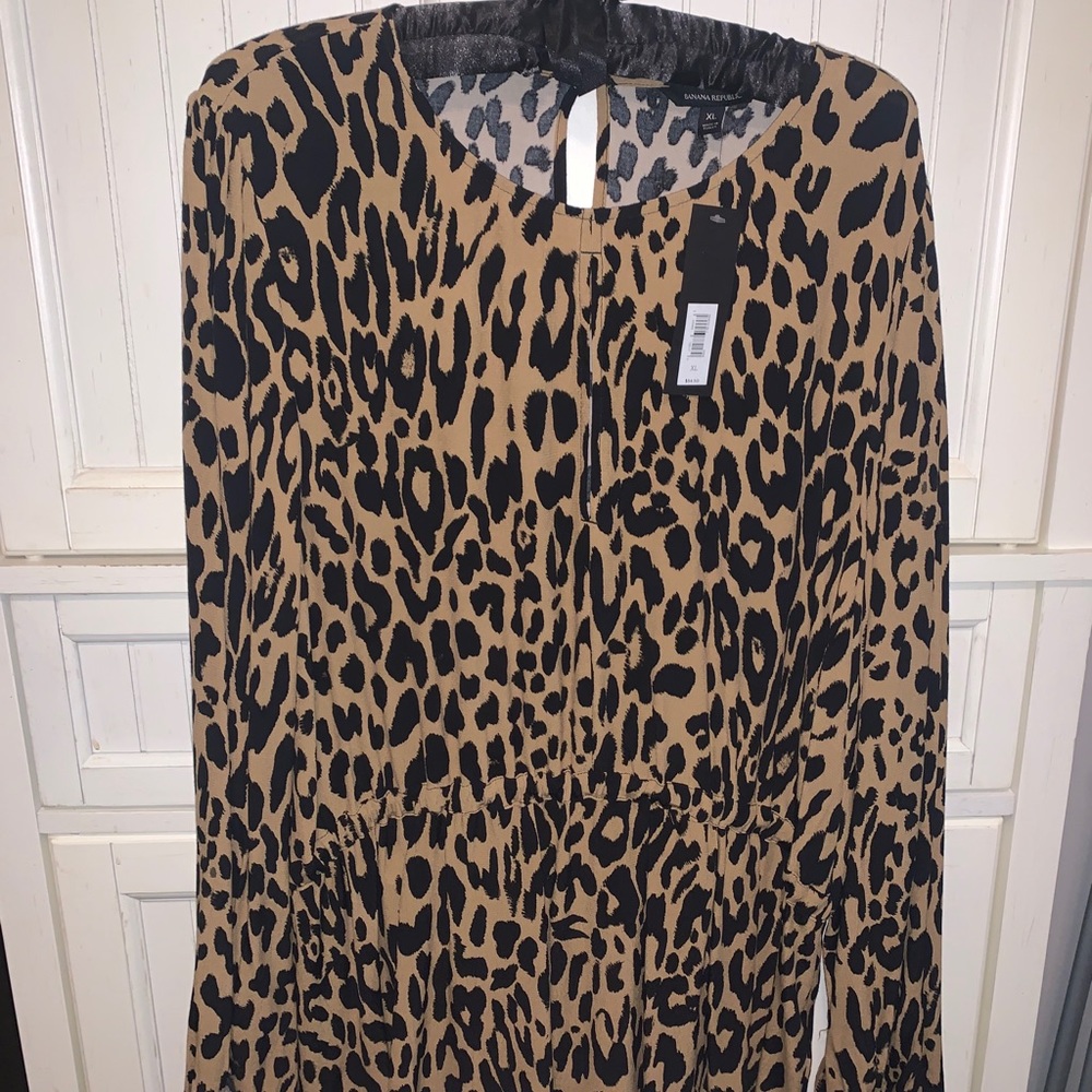 Leopard peplum blouse